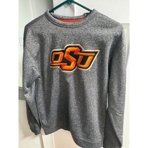 Majestic Section 101 Oklahoma State University OSU Sweatshirt Mens Small Grey